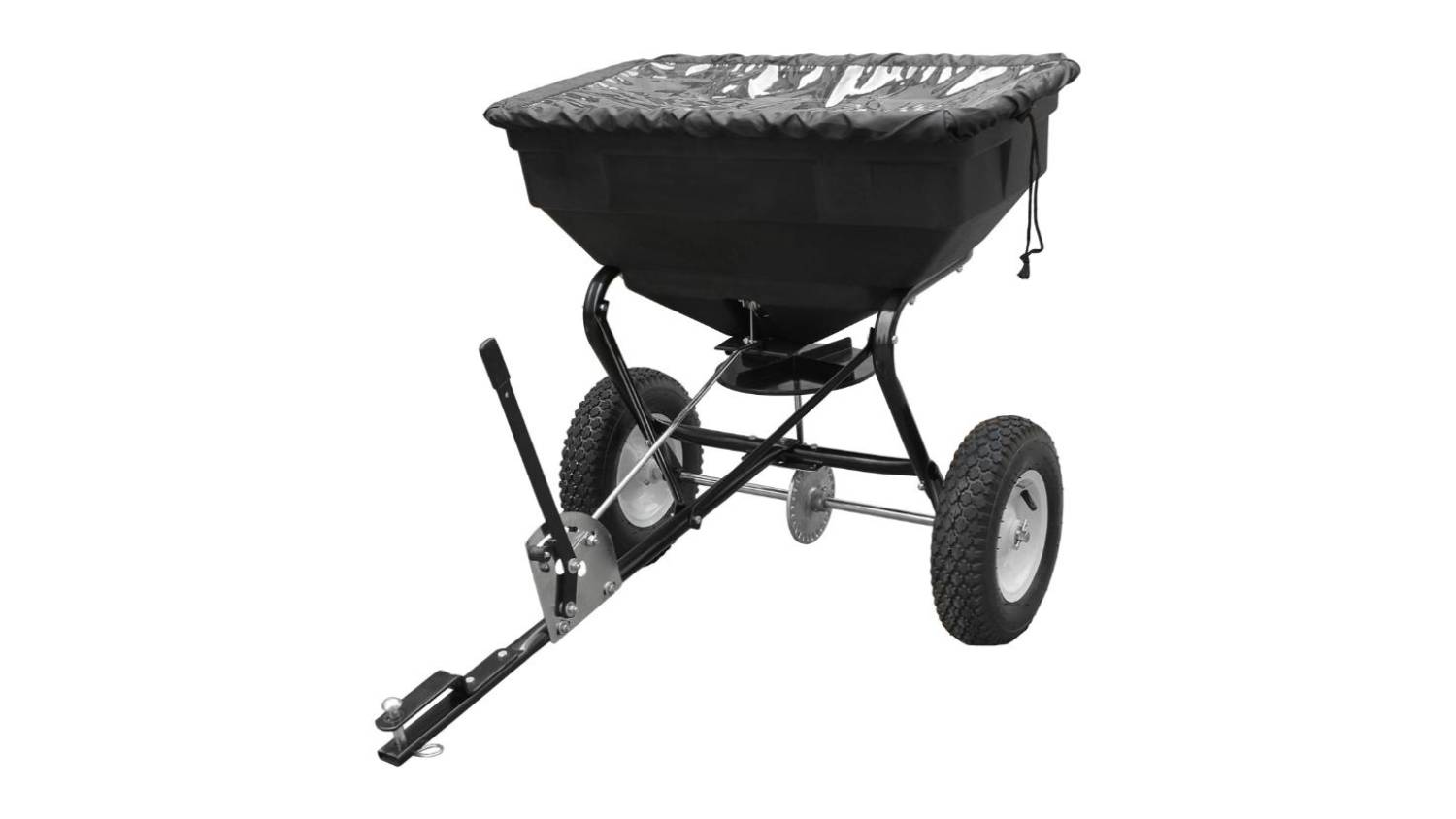 TSB Living Adjustable ATV Tow-Behind Gardening Mulch Spreader with Cover 56L