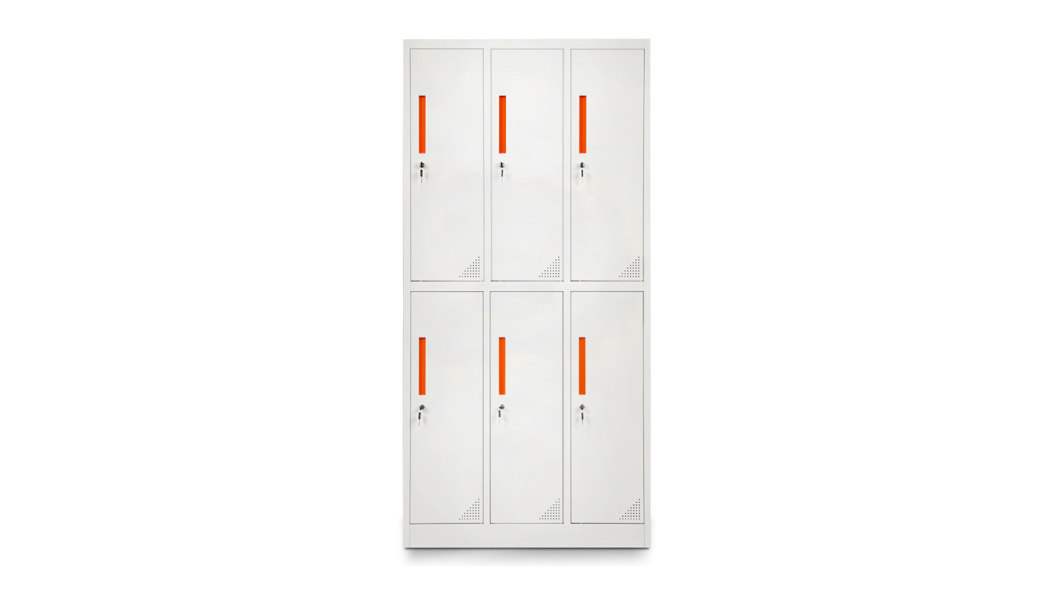 TSB Living 6 Door Metal Locker Shelving Unit 90 x 40 x 185cm - White