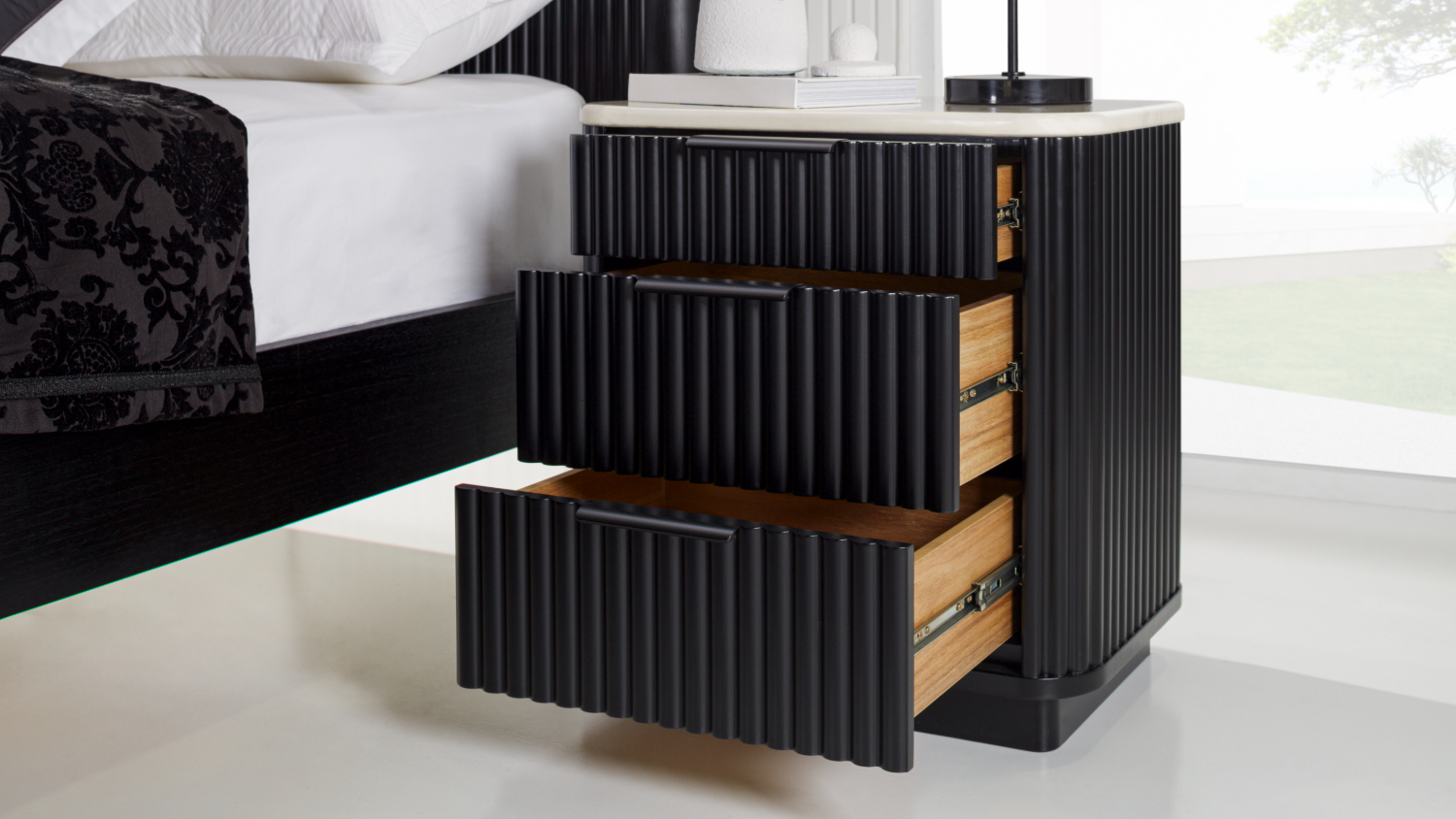 Province 3 Drawer Bedside Table