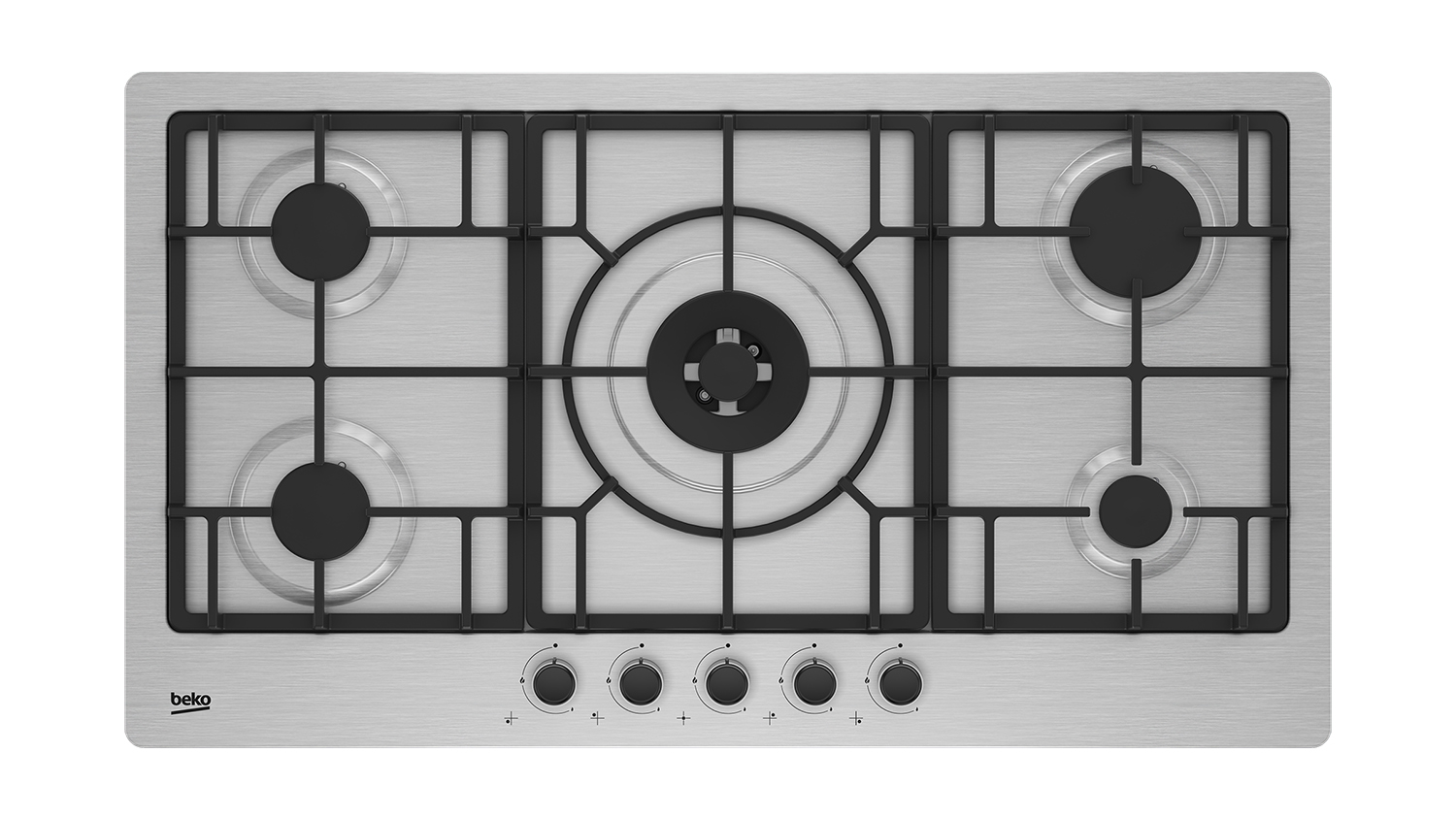 Beko 90cm 5 Burner Gas Cooktop - Stainless Steel (BCT90GX1)