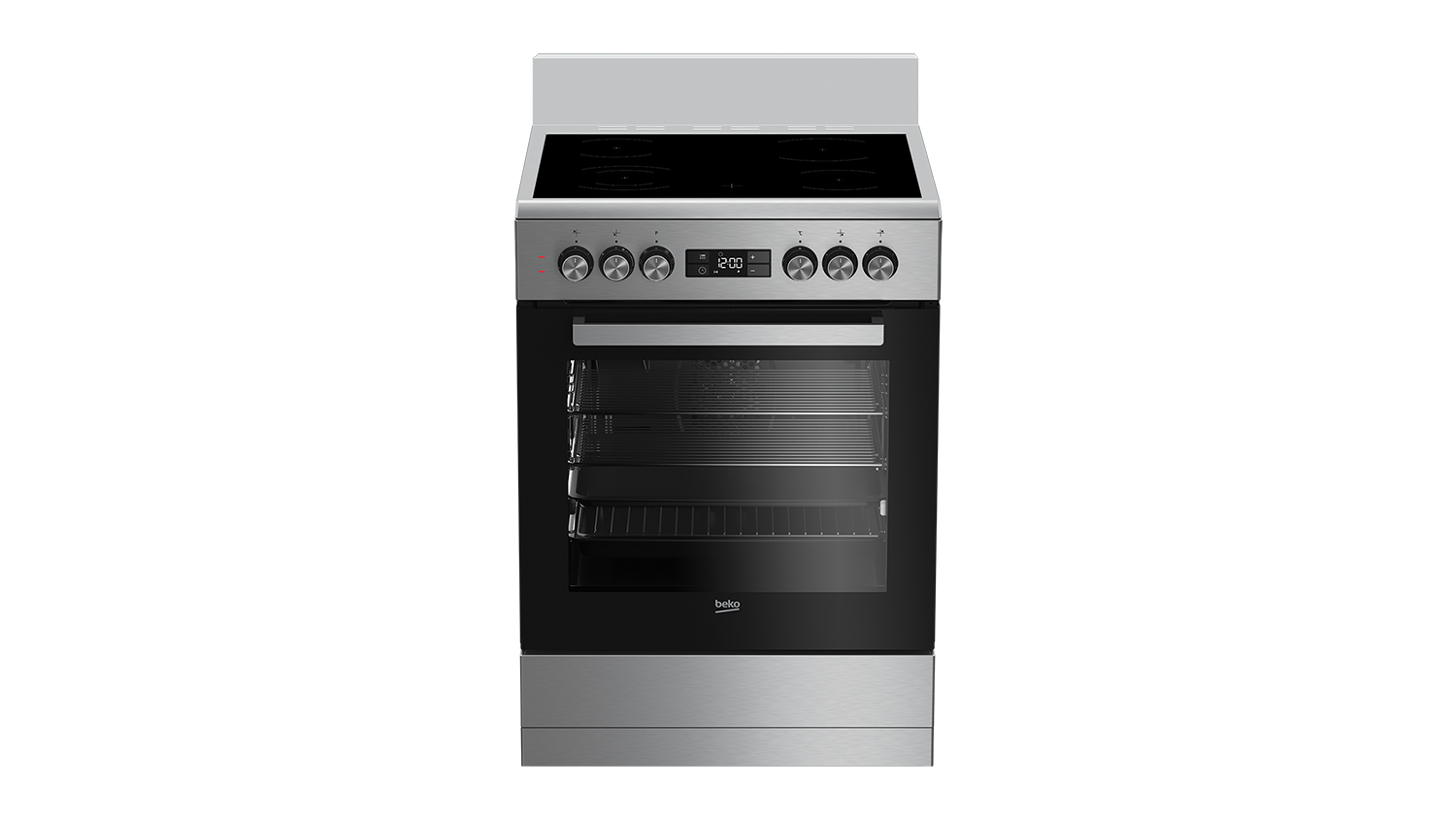 Beko 60cm Freestanding Oven with Ceramic Cooktop - Stainless Steel (BFC60VMX1)