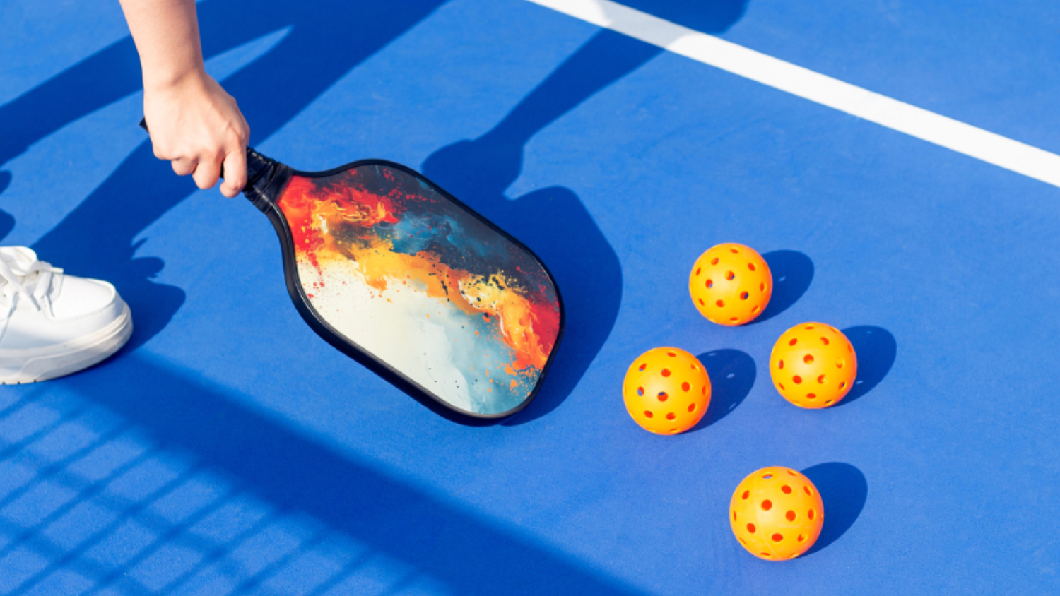 Hacienda Pickleball Game set with Fiberglass Paddles, Precision Balls, Net 10pcs. - Orange