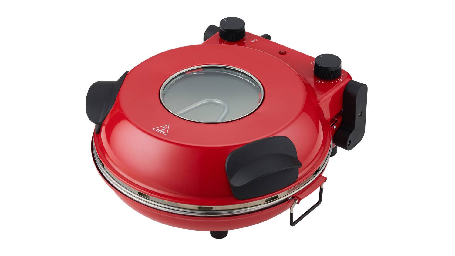 Healthy Choice Benchtop Pizza Oven with Viewing Window, Thermal Controls 30.5cm - Red