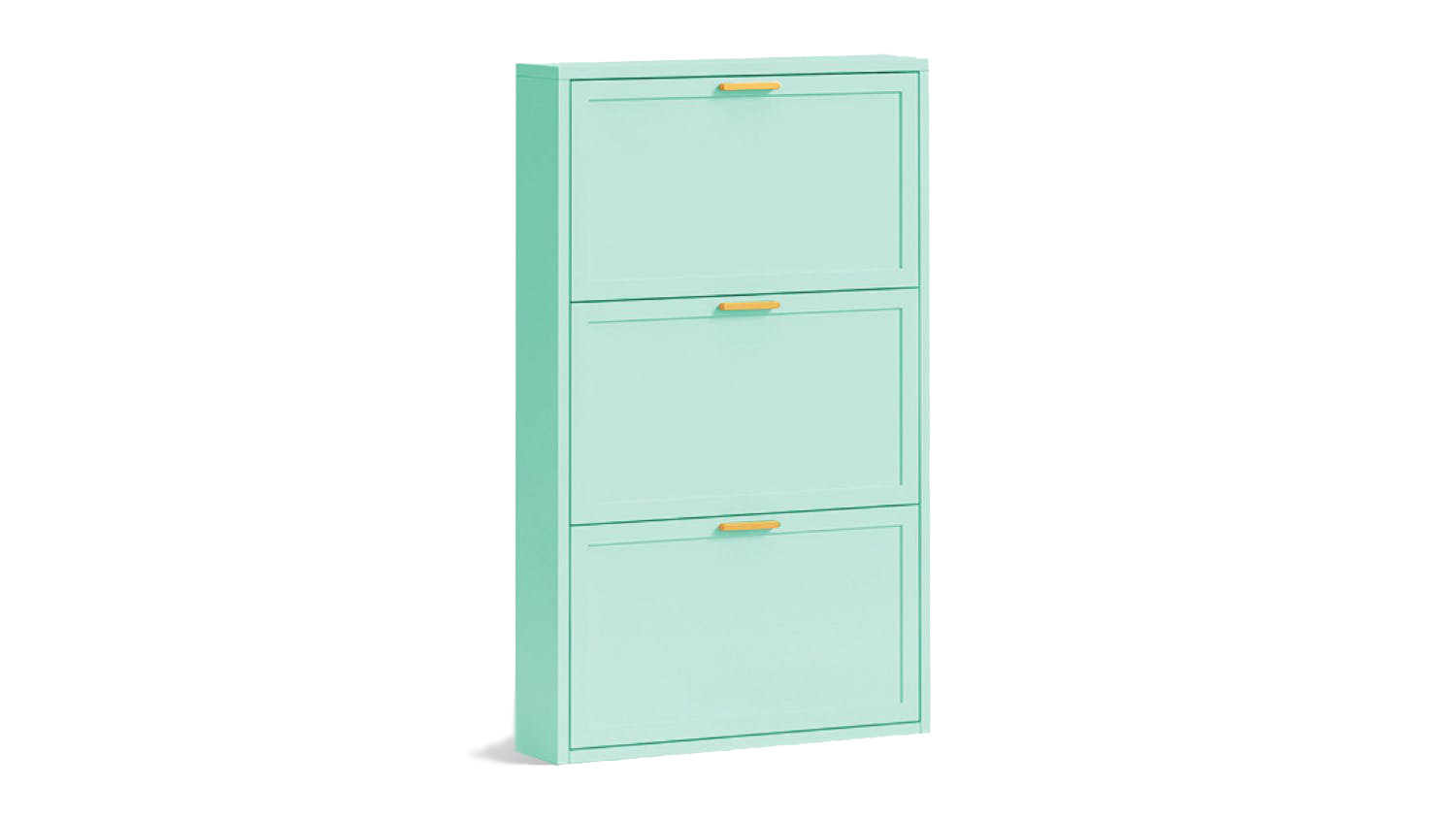 TSB Living "Lonna" Steel Tri-Layer Shoe Cabinet - Turquoise
