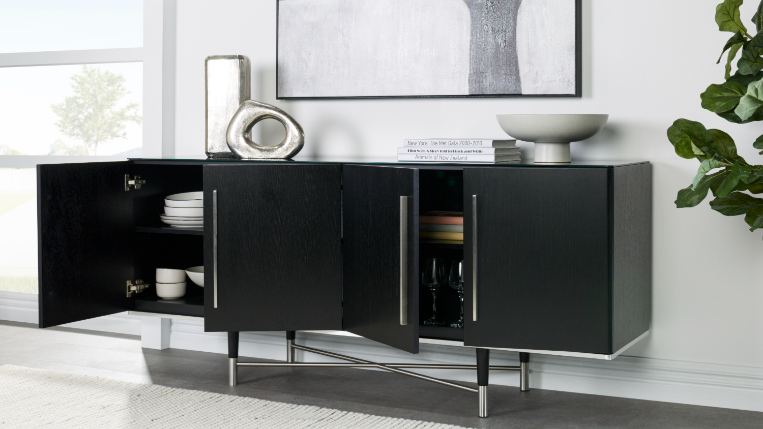 Angsana 1800mm 4 Door Buffet Table