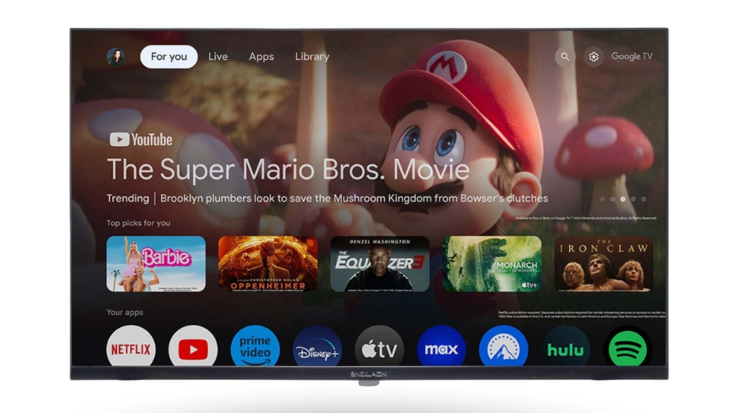 ENGLAON 32" FHD Smart TV with Chromecast, Bluetooth, Google TV