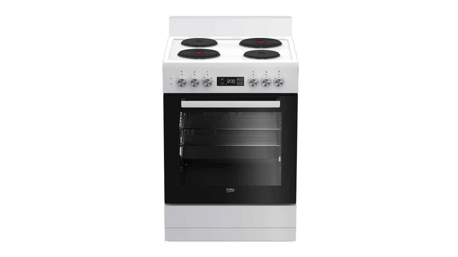 Beko 60cm Freestanding Oven with Electric Cooktop - White (BFC60EMW1)