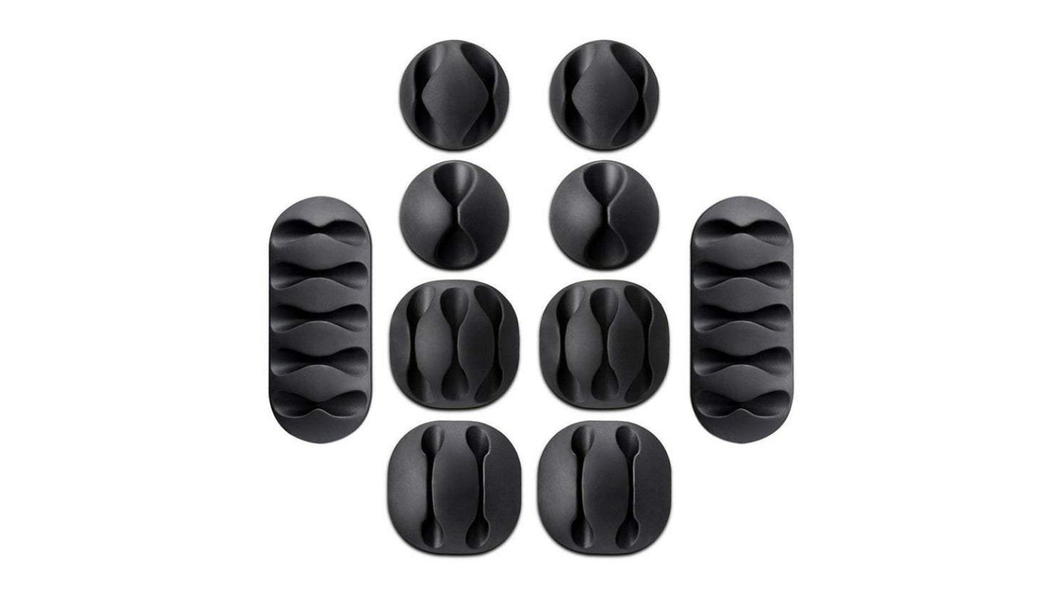 HOD Cable Organiser Set 4 x 10pcs. - Black