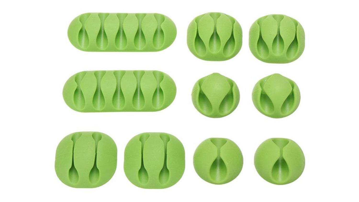 HOD Cable Organiser Set 4 x 10pcs. - Green