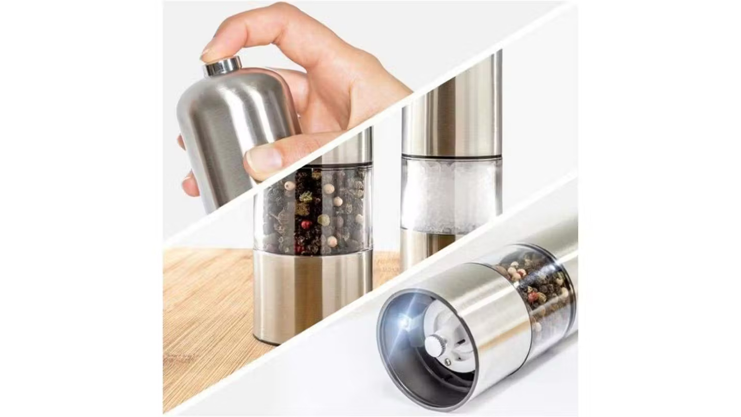 HOD Electric Salt & Pepper Grinder - Stainless Steel