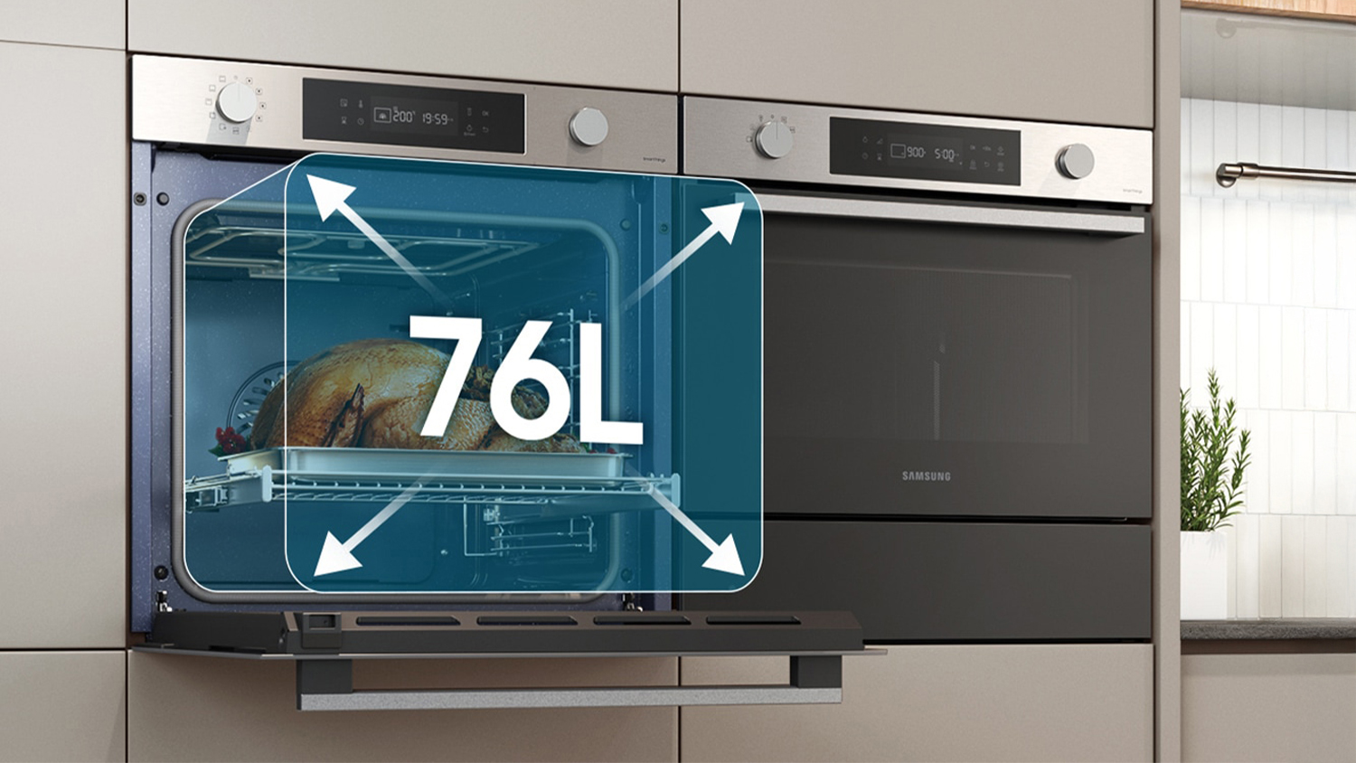 Samsung 60cm Built-In Oven with 7 Functions - Stainless Steel (Series 4/NV7B41201AS)