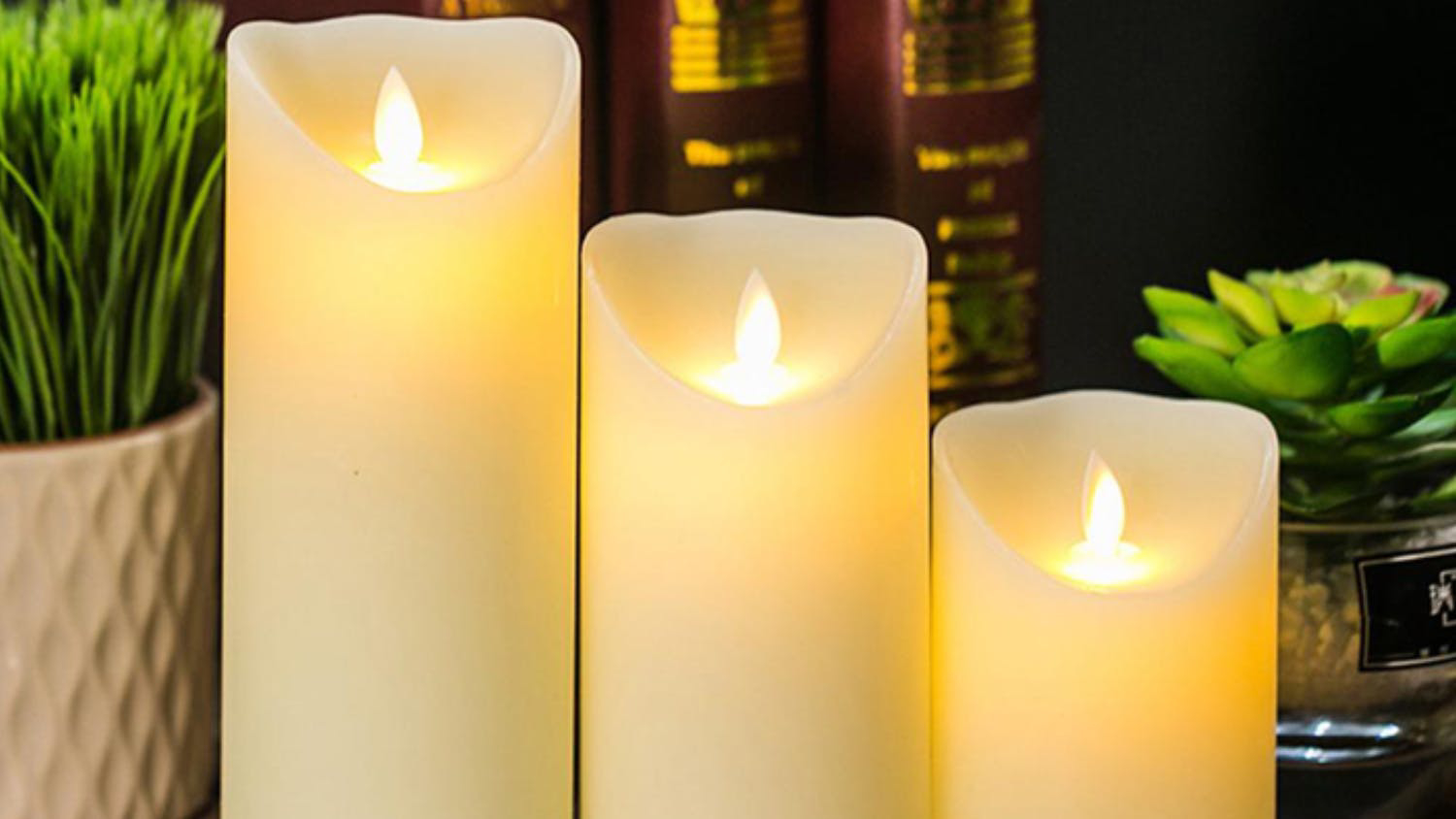 HOD LED Flameless Swing Candles 3pcs. - White