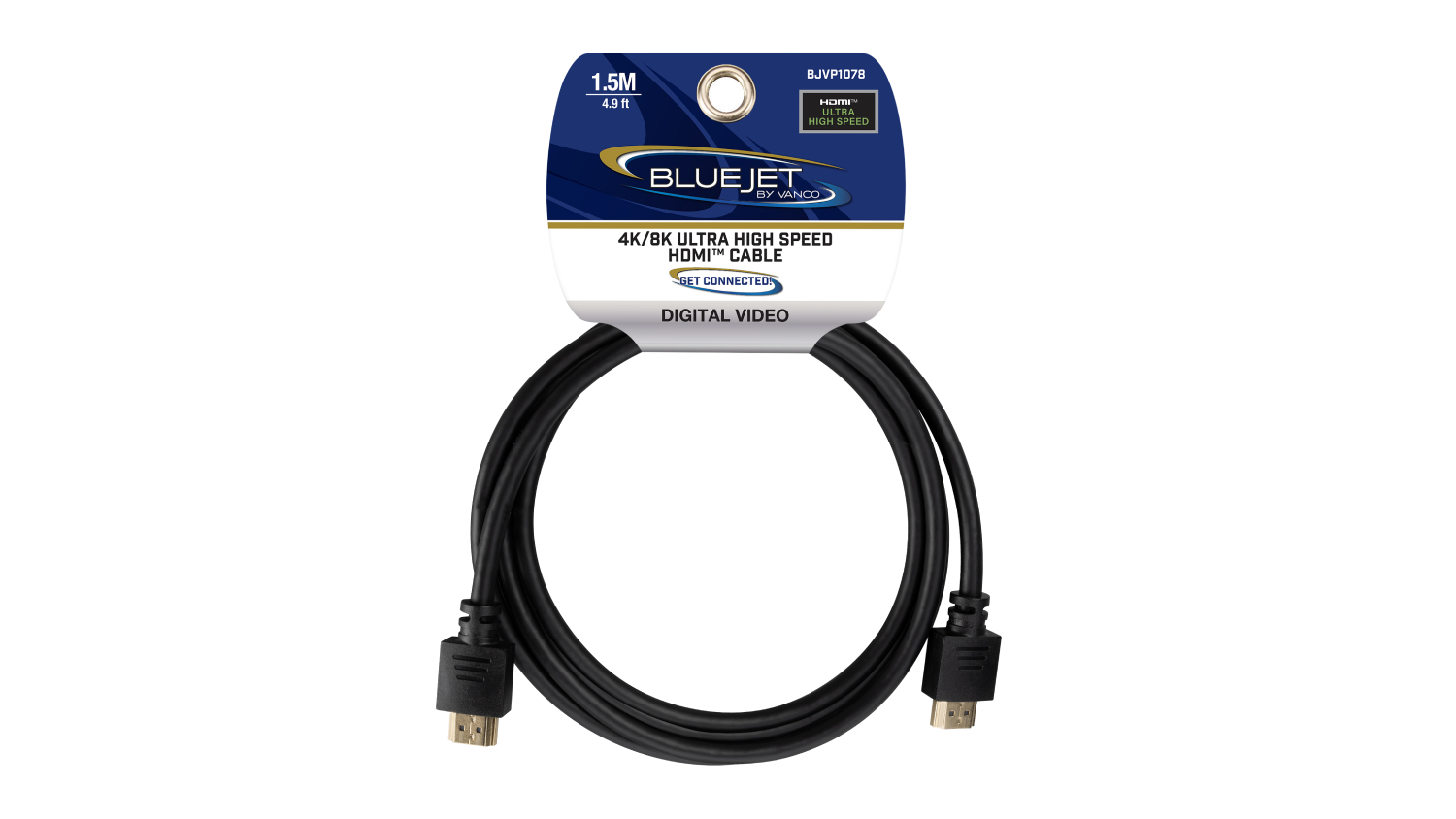 Vanco Bluejet HDMI 2.1 eARC Cable - 1.5m (BJVP1078) 48 Gbps Supports 4K@120Hz & 8K@60Hz