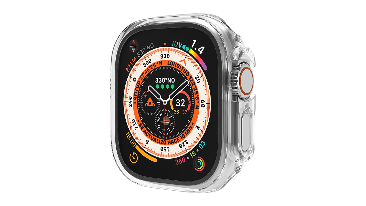 Cygnett EdgeShield Case with Screen Protector for Apple Watch Ultra 1/2 - Clear (Fit Case Size 49mm)