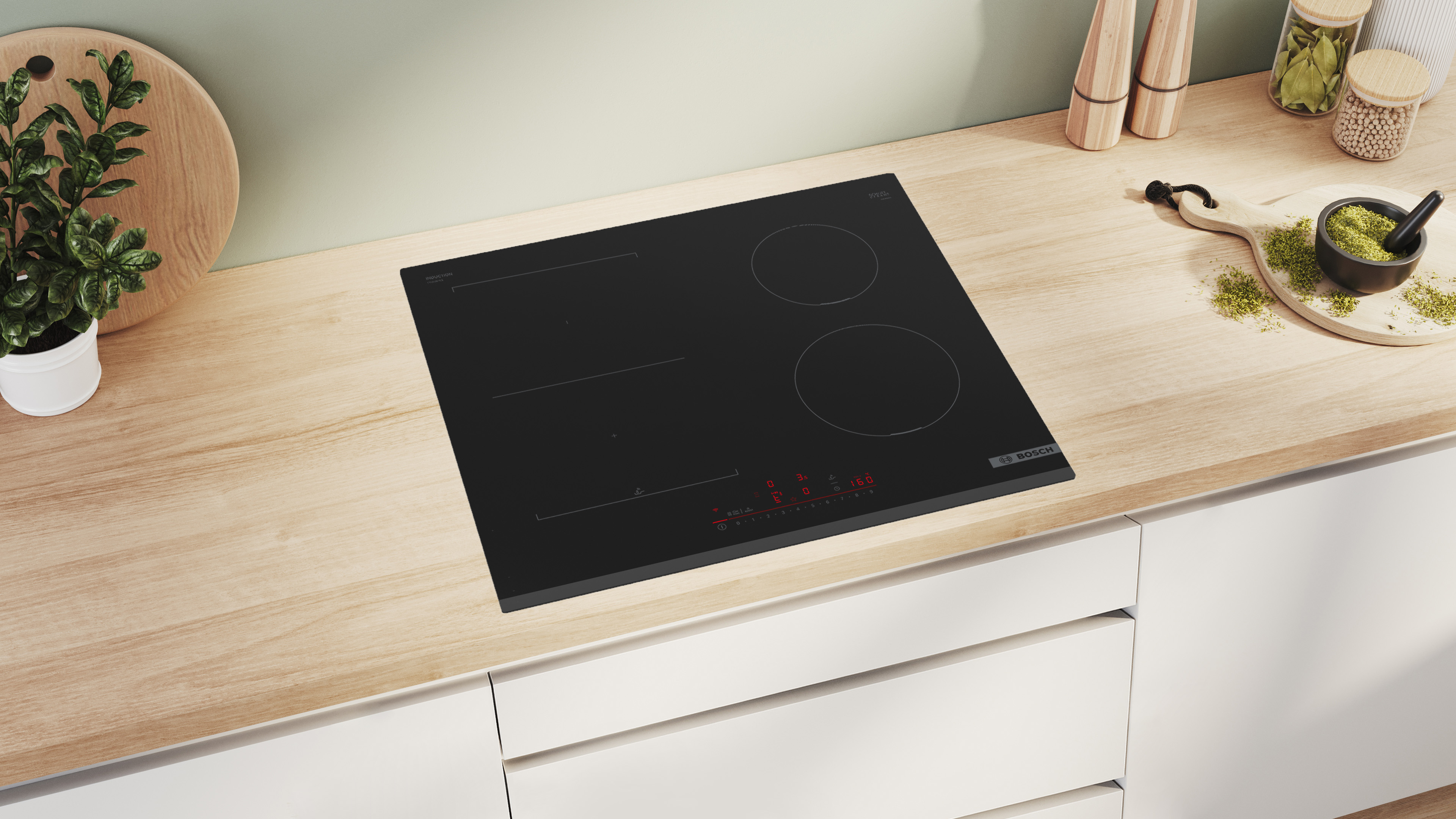Bosch 60cm 4 Zone Induction Cooktop - Black Glass (Series 6/PVS631HC1H)