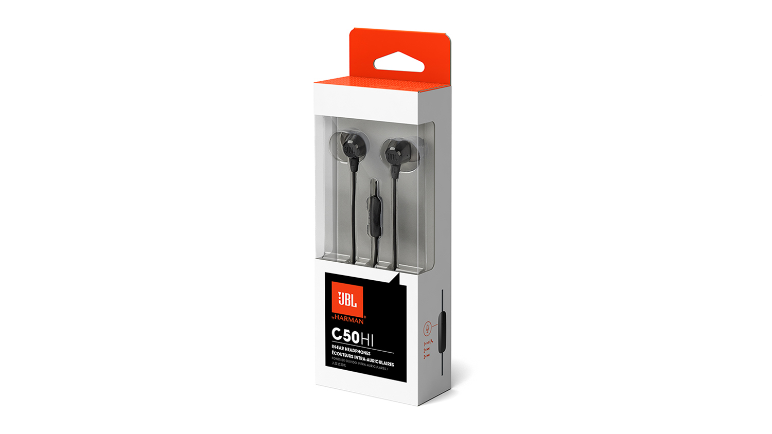 JBL C50HI Wired In-Ear Headphones - Black (JBLC50HIBLKE)