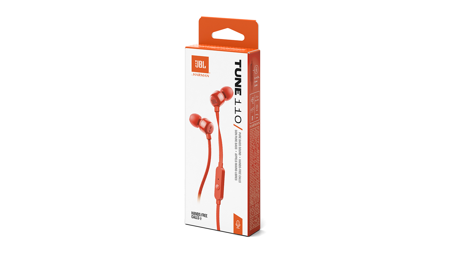 JBL TUNE 110 Wired In-Ear Headphones - Red (JBLT110REDE)