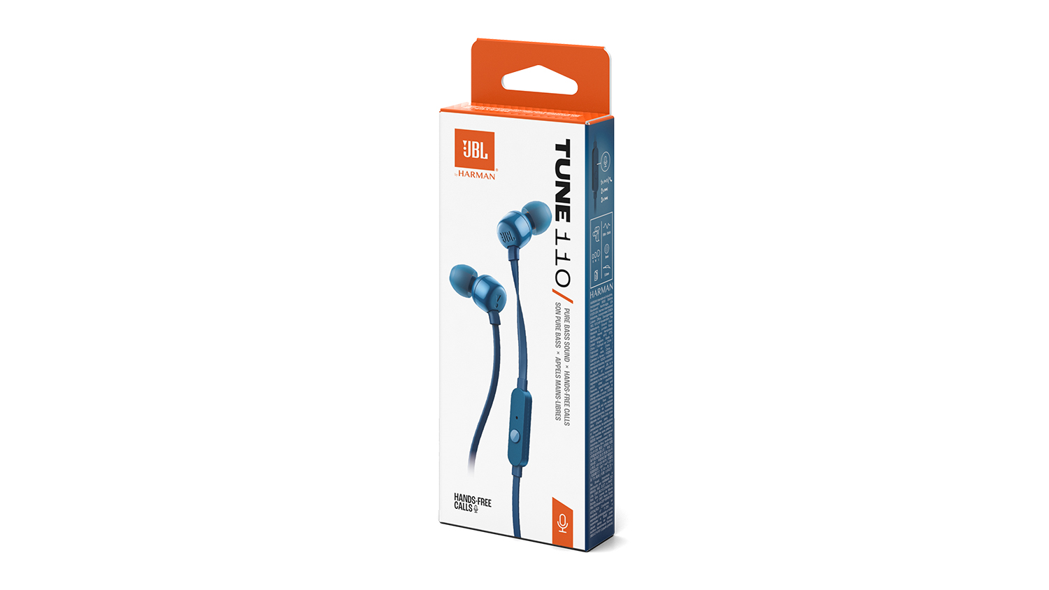 JBL TUNE 110 Wired In-Ear Headphones - Blue (JBLT110BLUE)