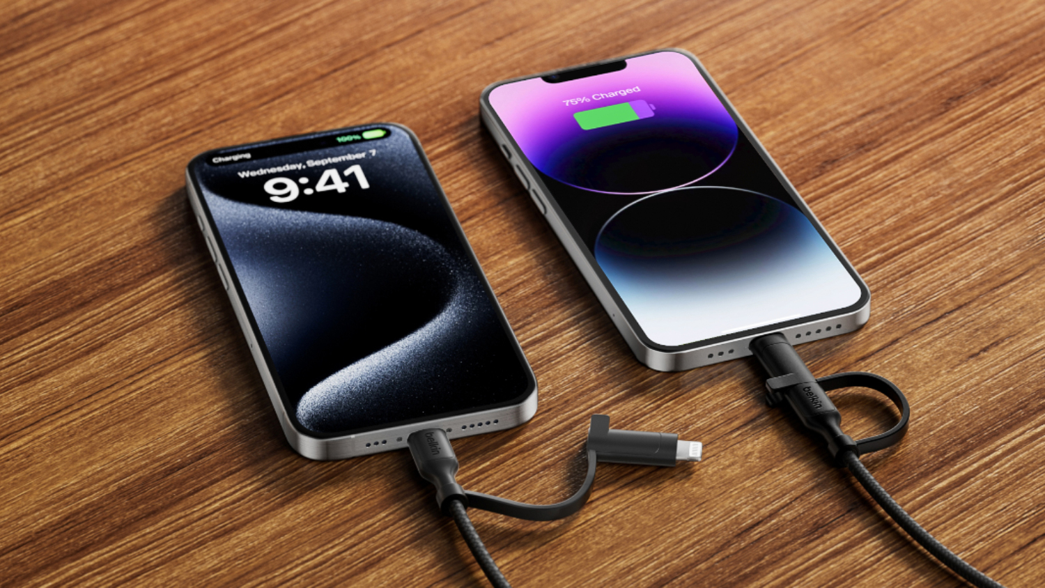 Belkin BoostCharge USB-C to USB-C/Lightning  60W Braided Cable 1.5m - Black (CAC003fq1.5MBK)