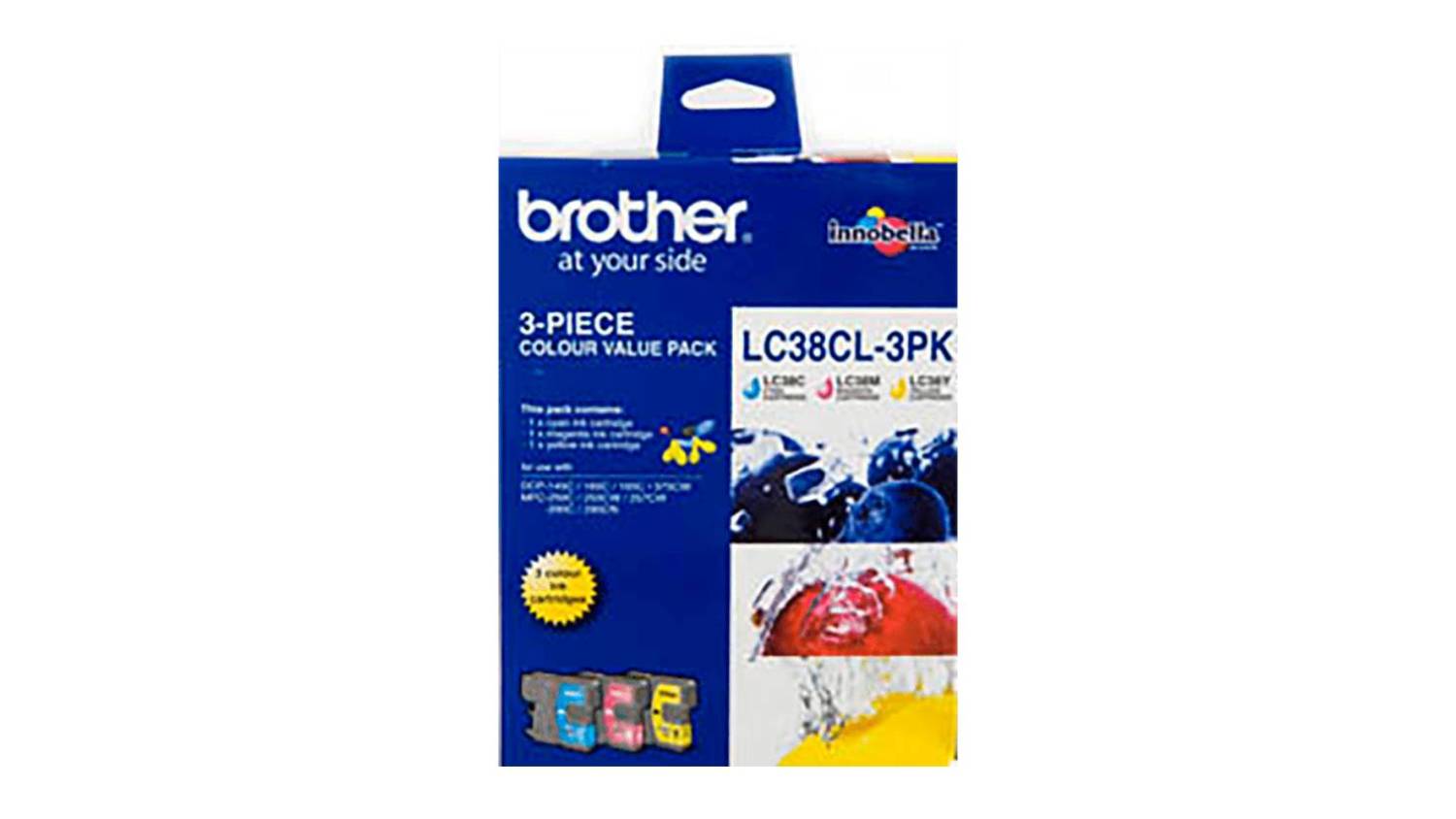 Brother LC38 Colour Printer Ink Pack 3pcs.