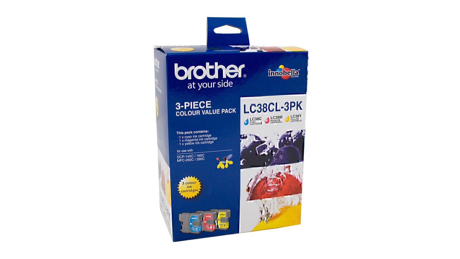 Brother LC38 Colour Printer Ink Pack 3pcs.
