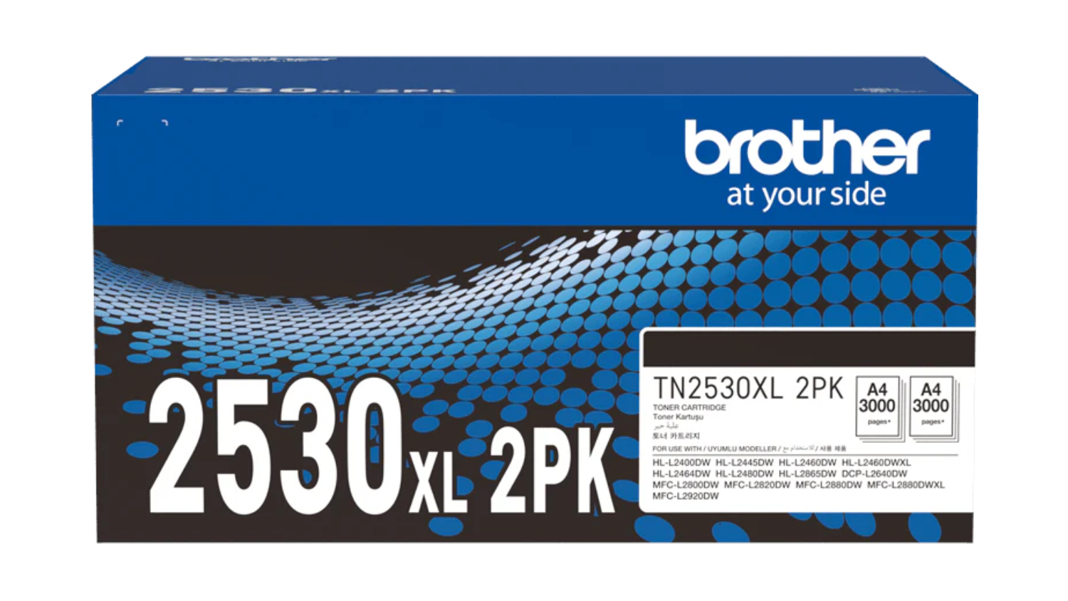 Brother TN2530XL Black Printer Toner Cartridge 2P
