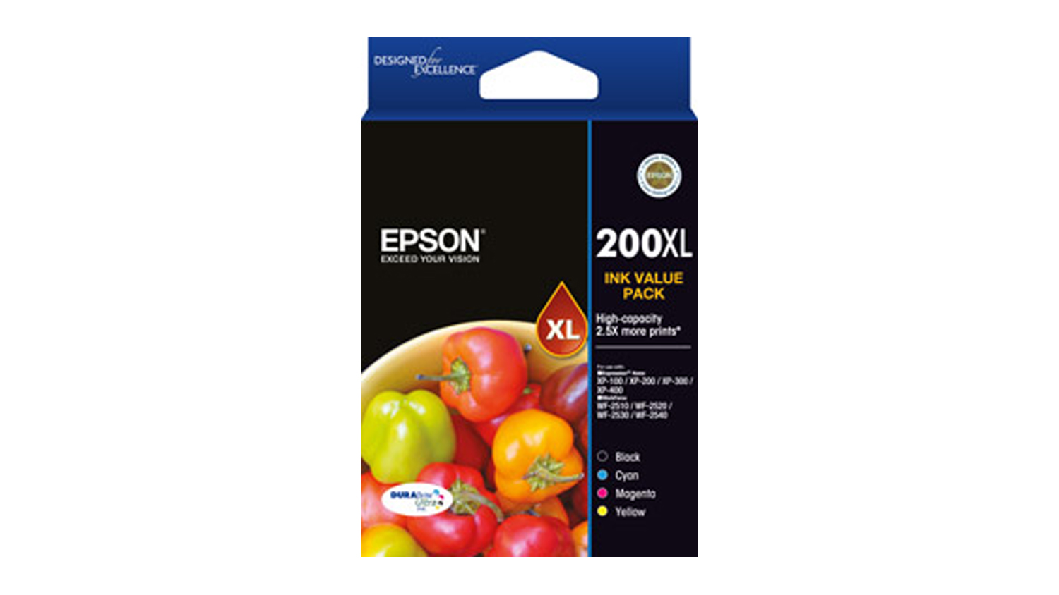 Epson 200 High Yield Full Colour Replacement Printer Ink Cartridge Value Pack