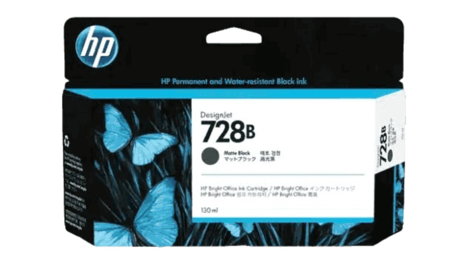 HP #728 Matte Black DesignJet Printer Ink Cartridge 130ml 3WX26A