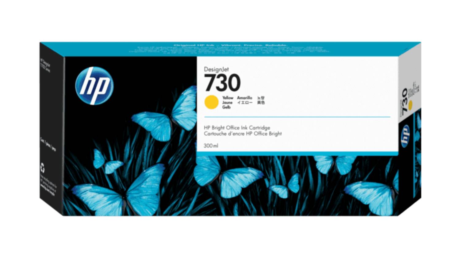 HP #730 Yellow DesignJet Printer Ink Cartridge 300ml P2V70A