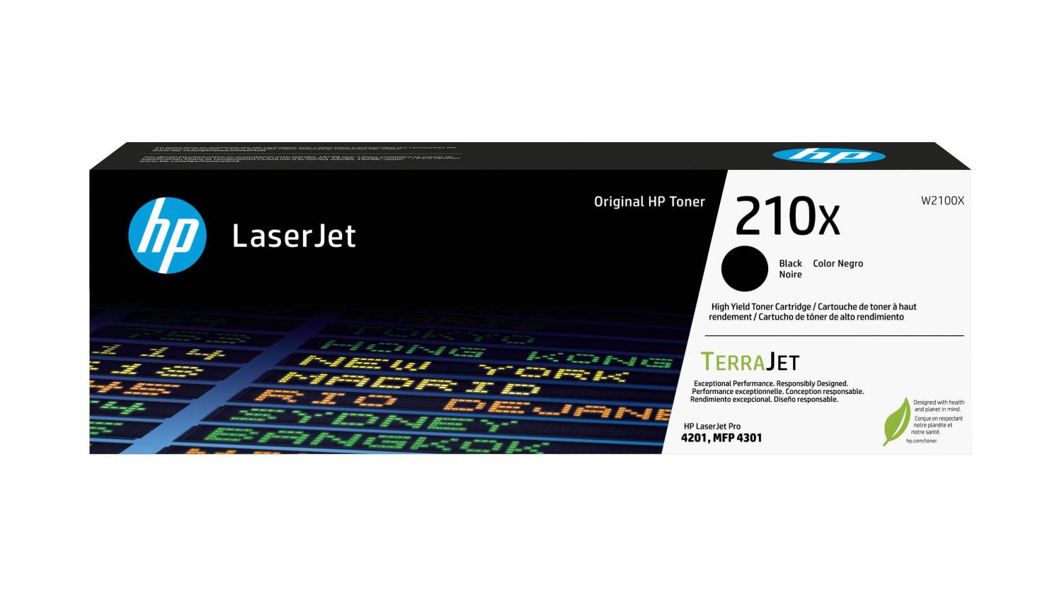 HP #210X Black High Yield LaserJet Printer Toner Cartridge W2100X