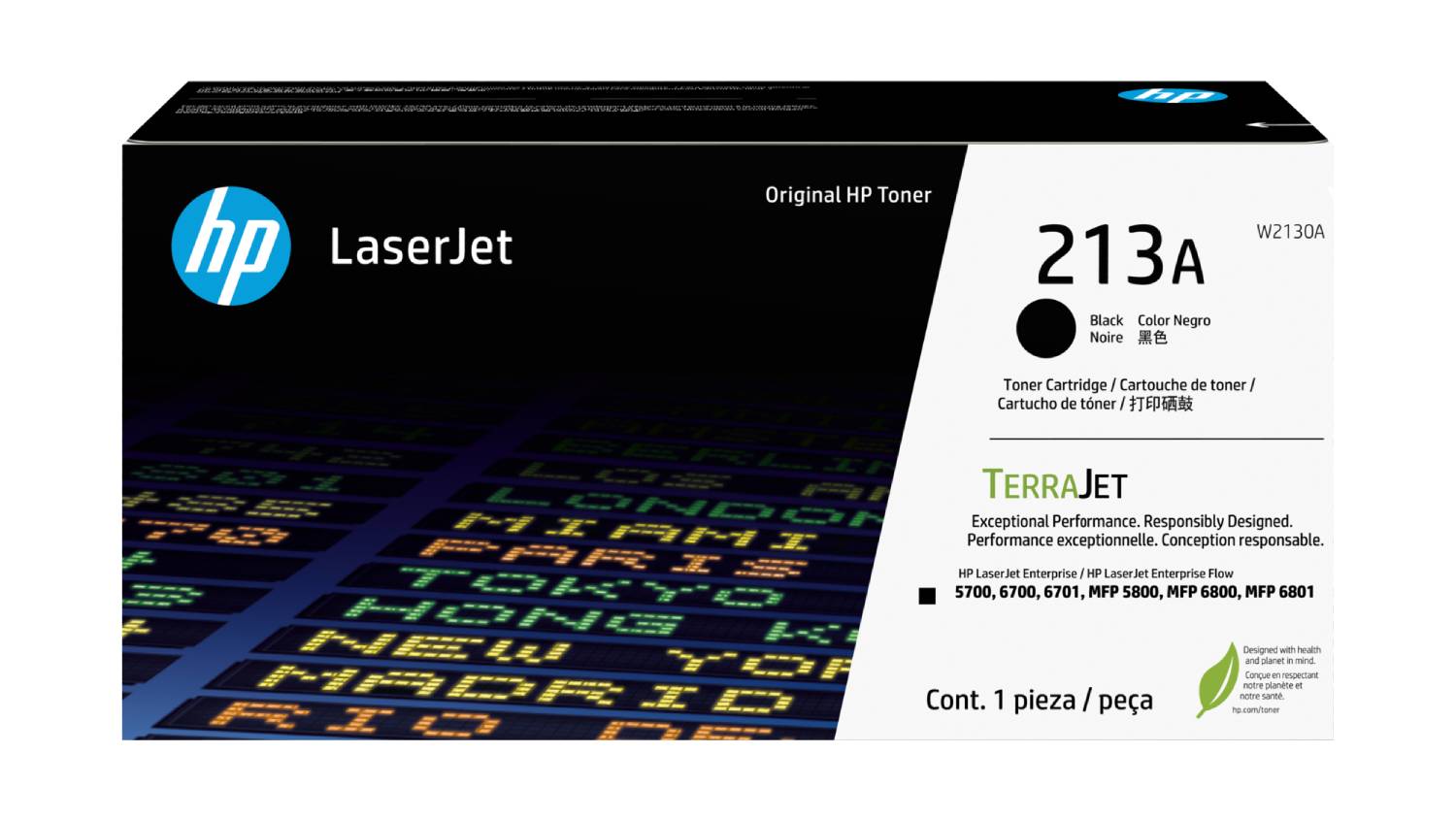 HP #213 Black Original LaserJet Printer Toner Cartridge W2130A