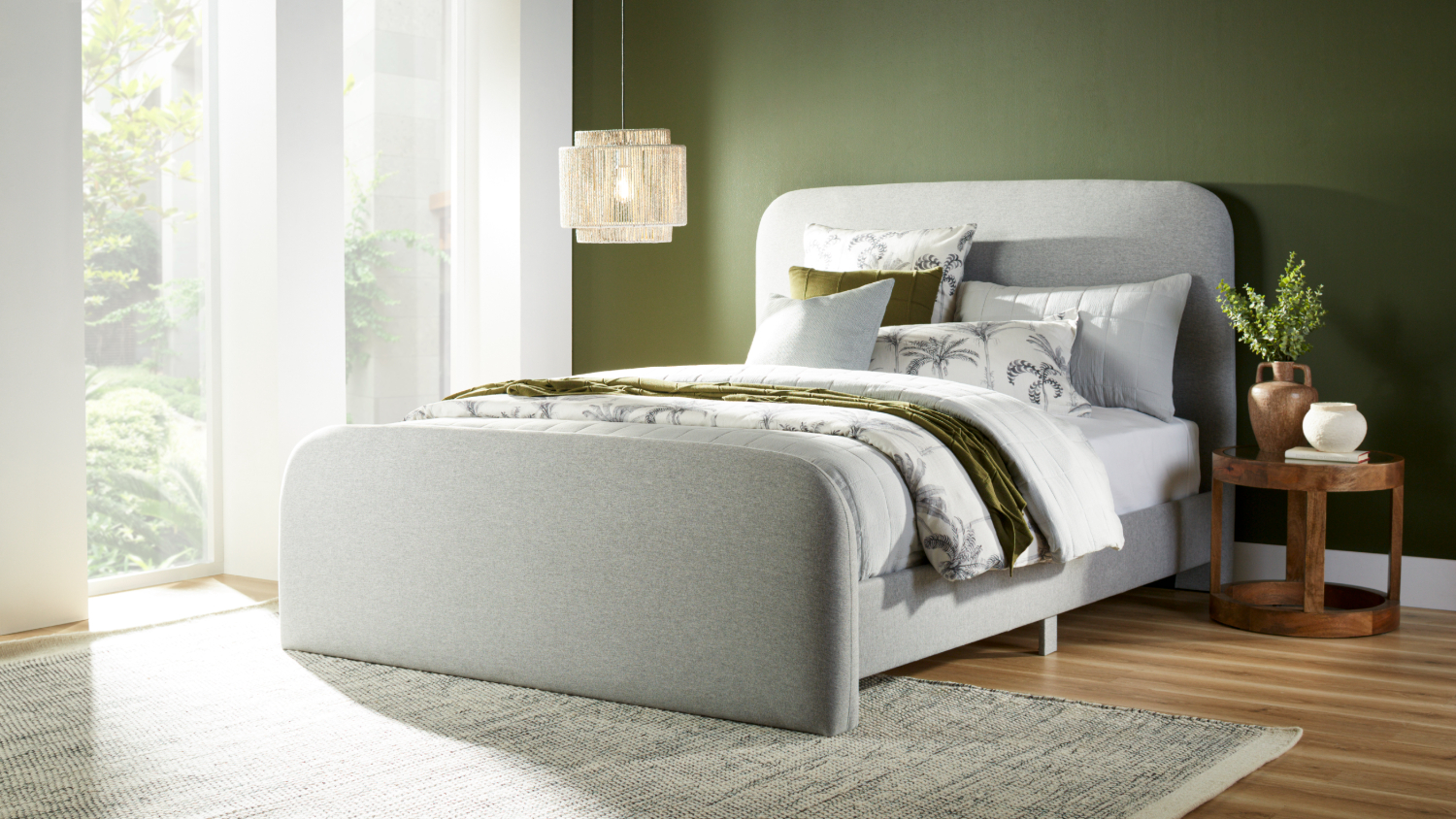Barney Super King Upholstered Bed Frame - Pebble Grey