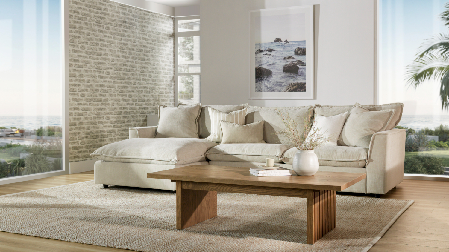 Mirage 3 Seater Fabric Sofa with Chaise