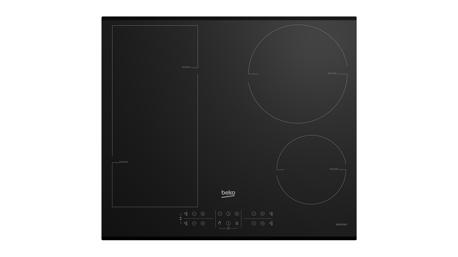 Beko 60cm 4 Zone Induction Cooktop - Black Glass (BCT600IG)