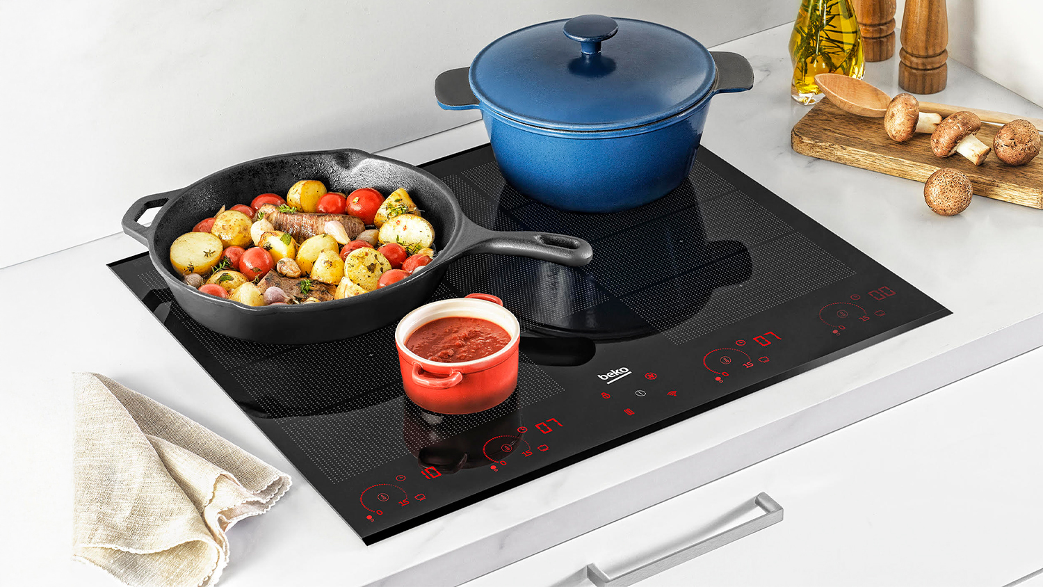 Beko 60cm 5 Zone Induction Cooktop - Black Glass (BCT604IG)