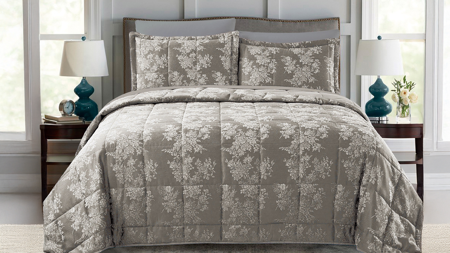 Nerisa Pewter 5 Piece Comforter Set