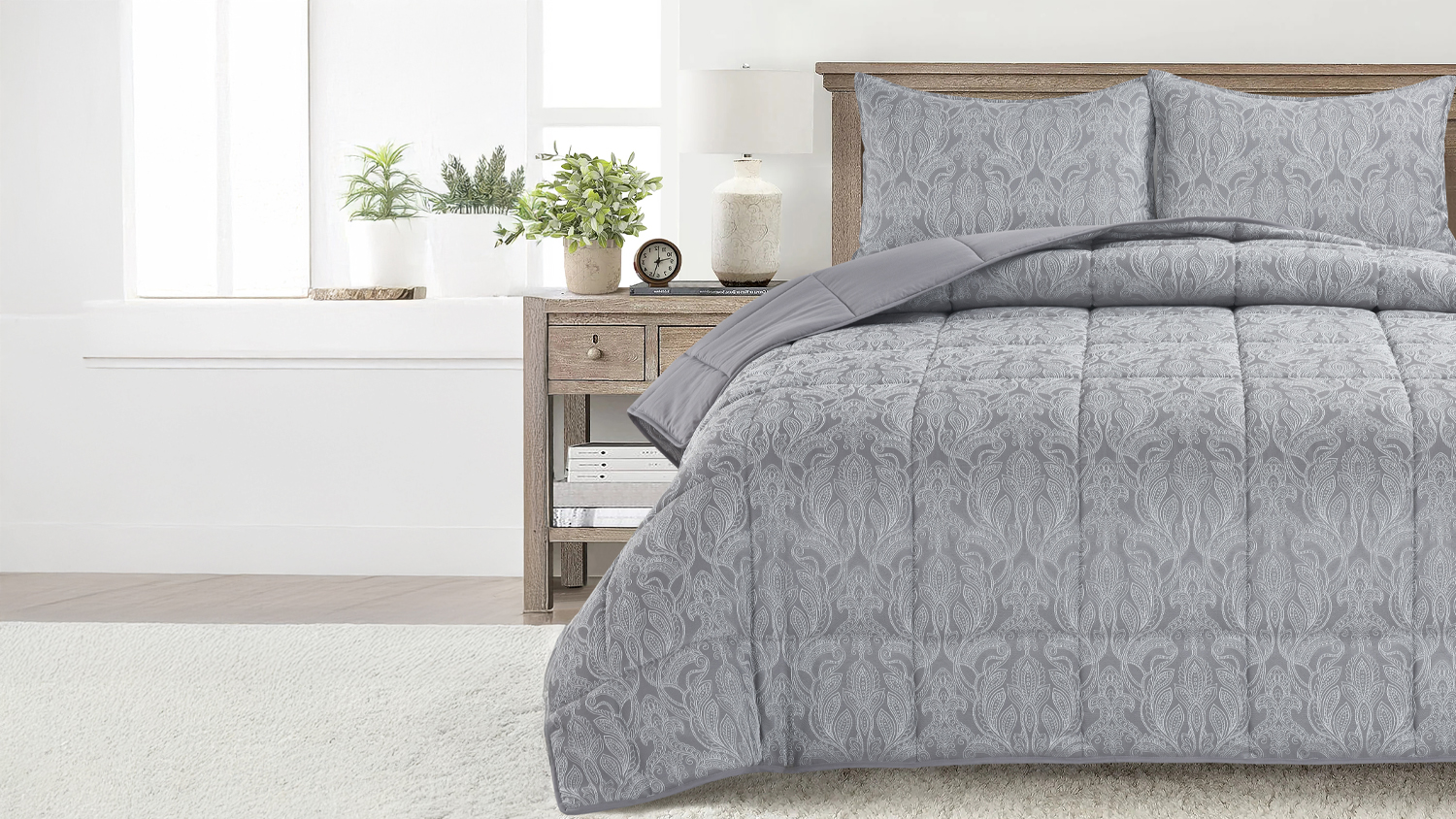 Orlando Slate 3 Piece Comforter Set