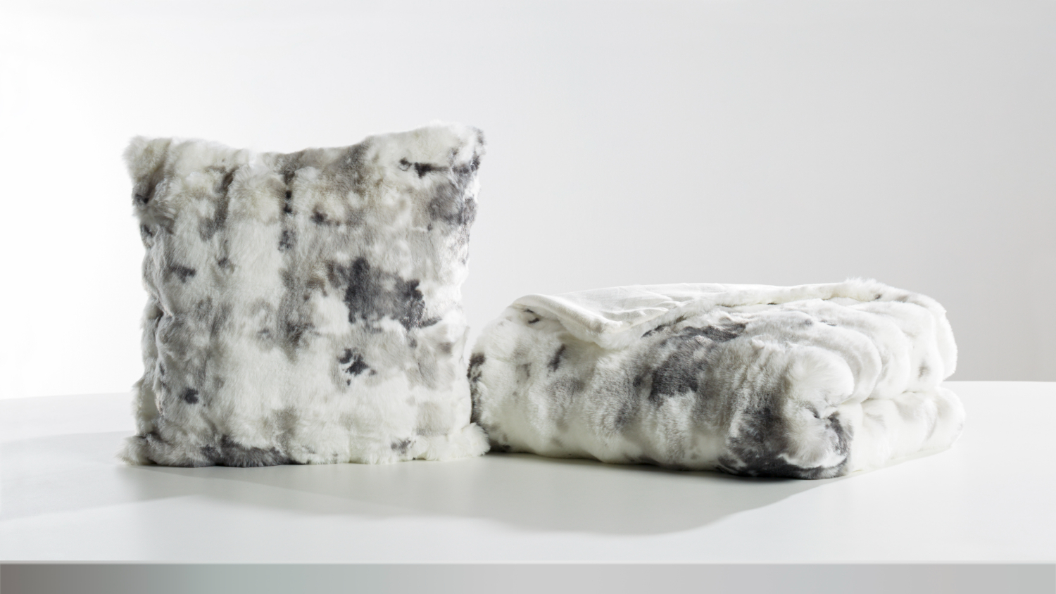 Highland Grey Faux Fur Cushion by Top Drawer