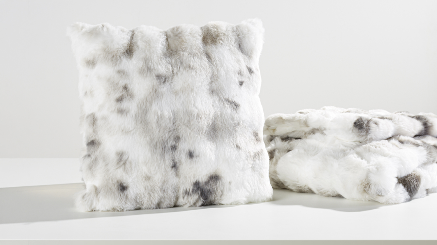 Highland Grey Faux Fur Cushion by Top Drawer