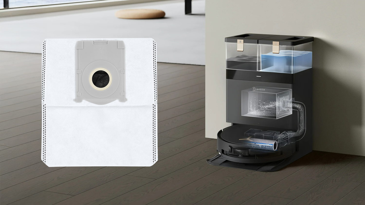 Ecovacs Antibacterial Dust Bag for Deebot X8 Pro Omni/T50 Omni Series - 3 Pack (DDB030041)