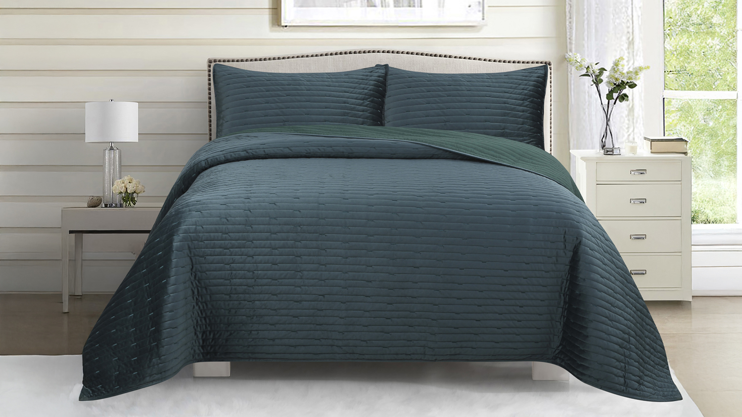 Velvet Bliss Green Coverlet Set by Top Drawer