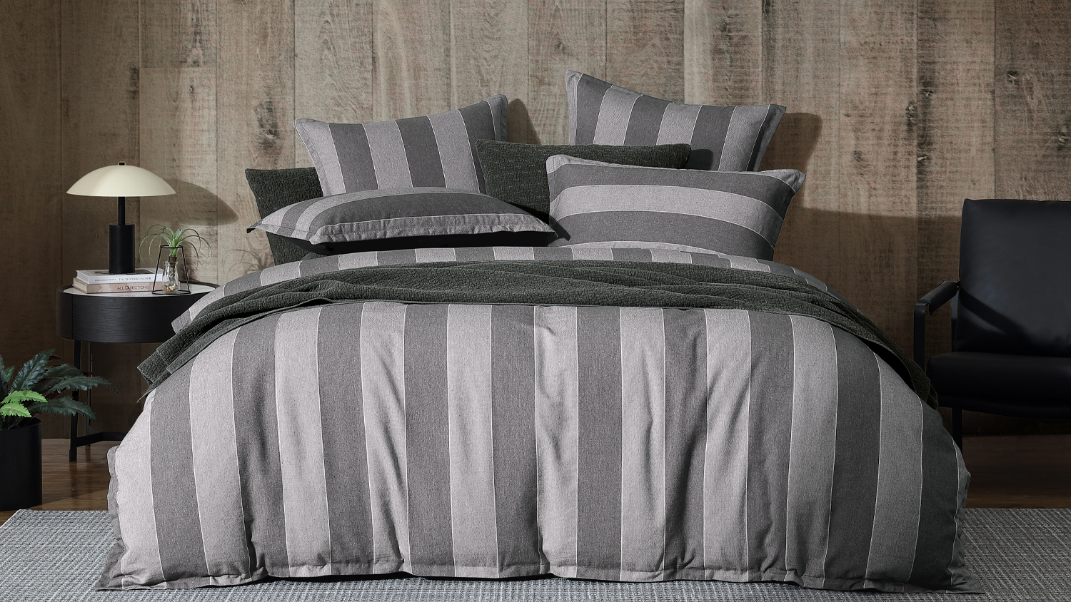 Thatcher Charcoal Duvet Cover Set by Private Collection