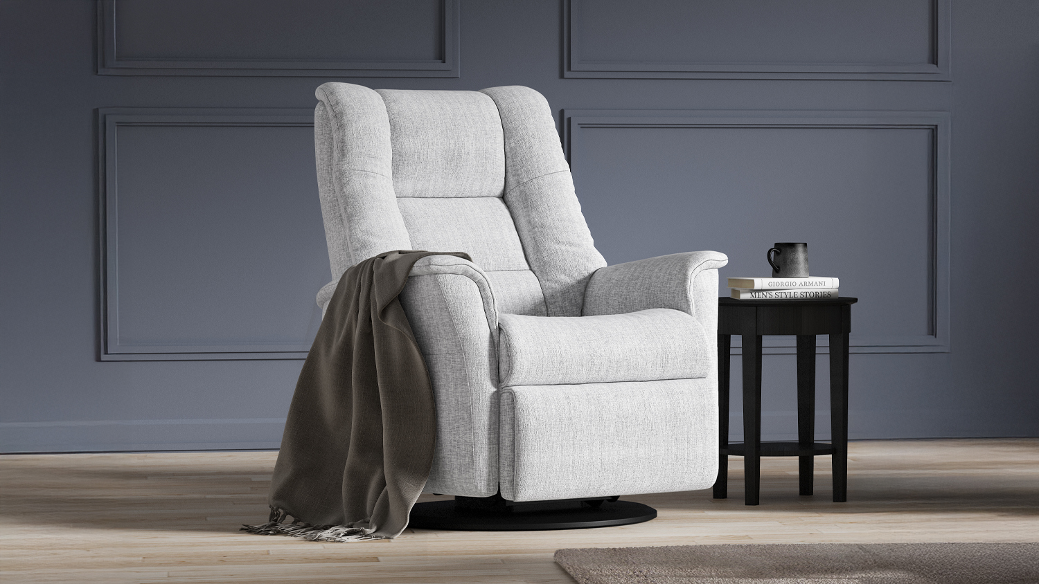 Victor Fabric Recliner Chair - Jena Silverstreak