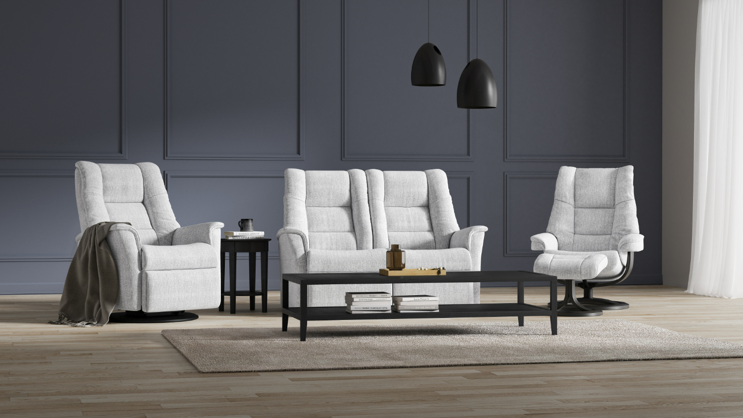 Victor Fabric Recliner Chair - Jena Silverstreak