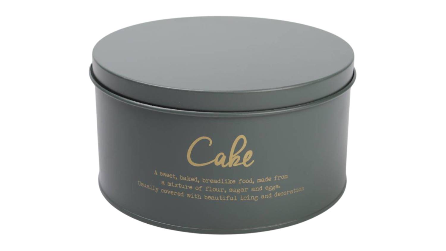 Rockingham Metal Cake Tin 18cm - Sage Green/Gold