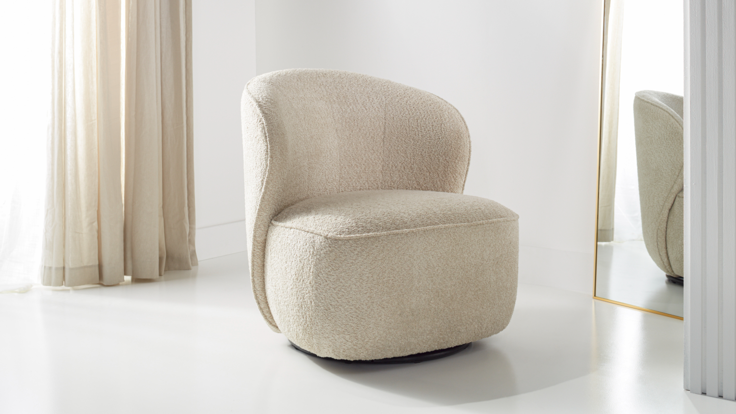 Zali Swivel Accent Chair - Nude