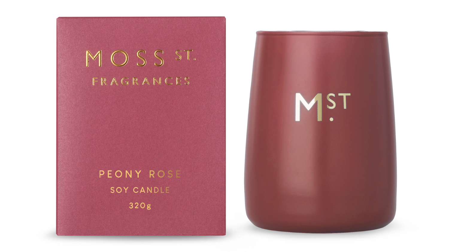 Moss St. 320g Scented Soy Candle - Peony Rose