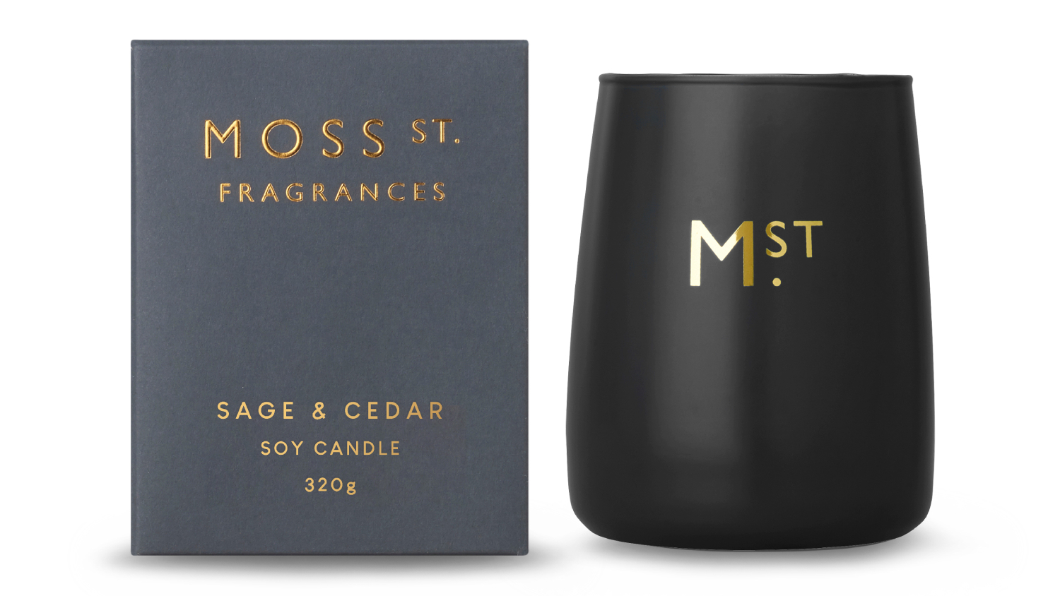 Moss St. 320g Scented Soy Candle - Sage & Cedar
