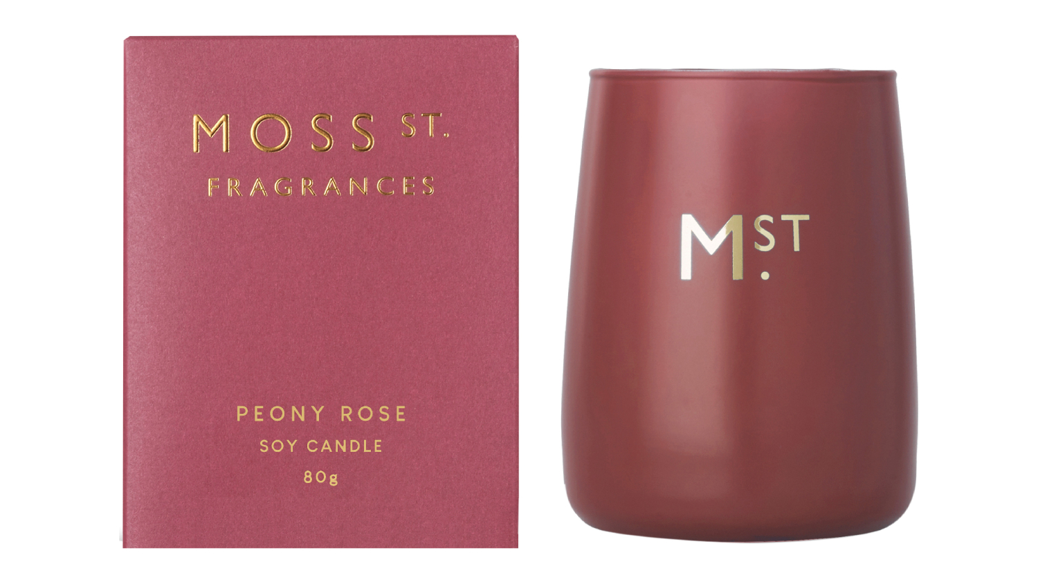 Moss St. 80g Scented Soy Candle - Peony Rose