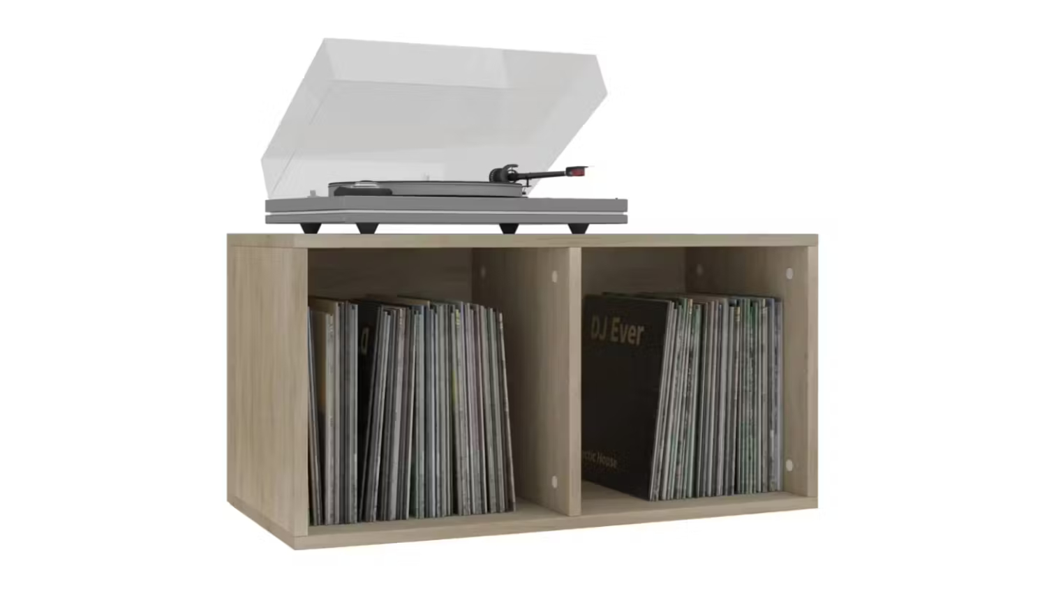 NNEVL Vinyl Record Storage Box 71 x 34 x 36cm - Sonoma Oak